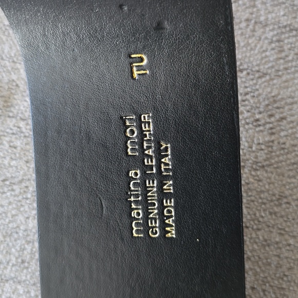 Martina Mori OS Stretch Black Genuine Leather Belt, Lunar New Year Snake Buckle - Picture 4 of 8